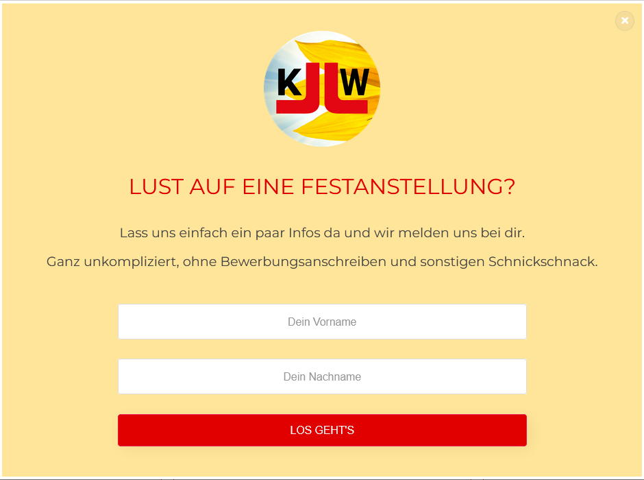 Bewerbung in nur 2 Minuten